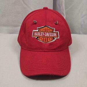 Harley-Davidson Custom Studded Hat Red Logo Cap